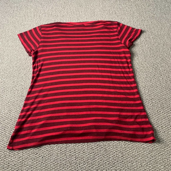 Cabi Womens Tee Shirt Size Small Red Striped Short Sleeves Sweet Talk 3631 - Picture 6 of 12